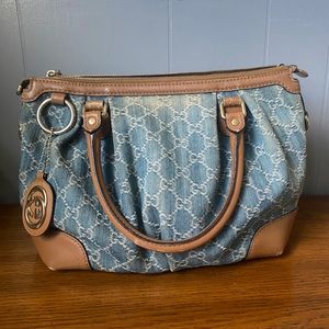 Blue Demin Gucci Sukey Tote